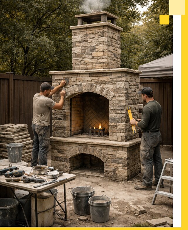 Проектирование и установка уличных каминов в Холмске