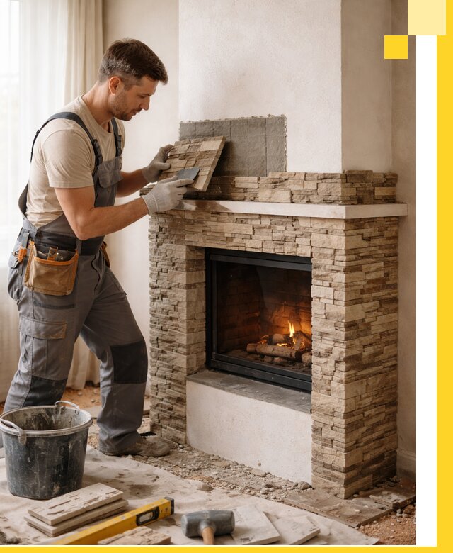 Изготовление и монтаж каминов для дома под ключ в Холмске