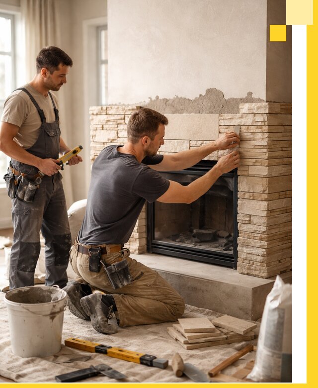 Установка и монтаж каминов для загородного дома в Холмске