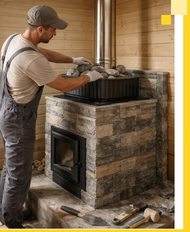 Печи для парной в Холмске, производство, монтаж и обслуживание