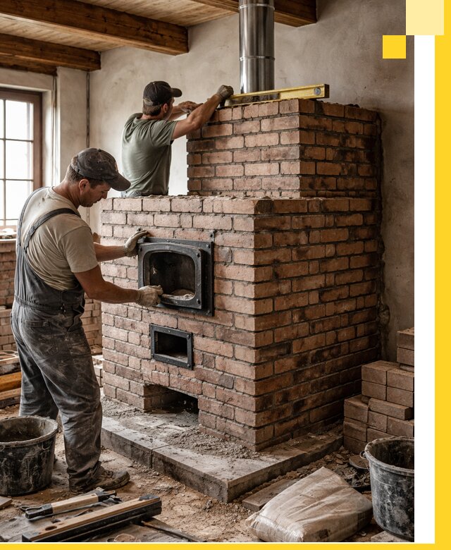 Печи для загородного дома под ключ в Холмске — монтаж и сервис