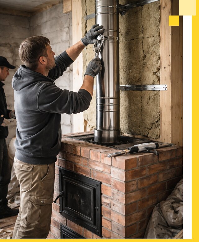 Изготовление и монтаж печей и дымоходов под ключ в Холмске