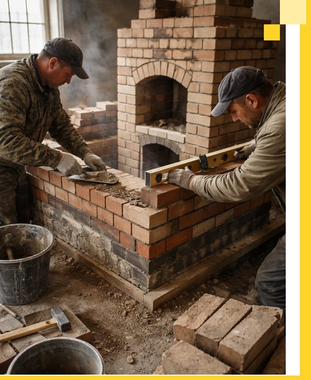 Изготовление и монтаж печей и каминов из кирпича в Холмске