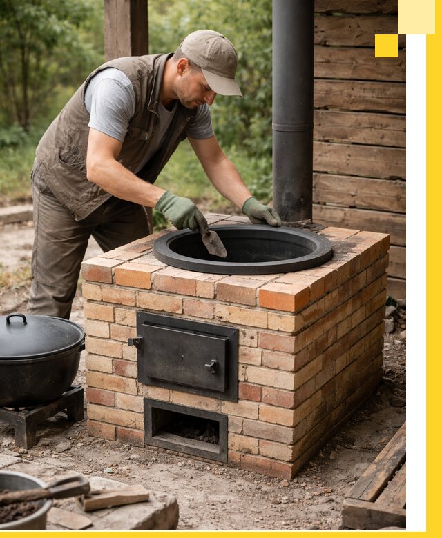 Изготовление и установка печей для казана в Холмске под ключ