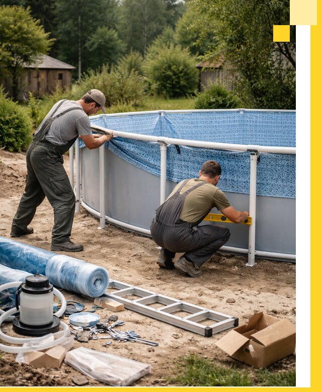 Установка и монтаж каркасных бассейнов в Холмске под ключ