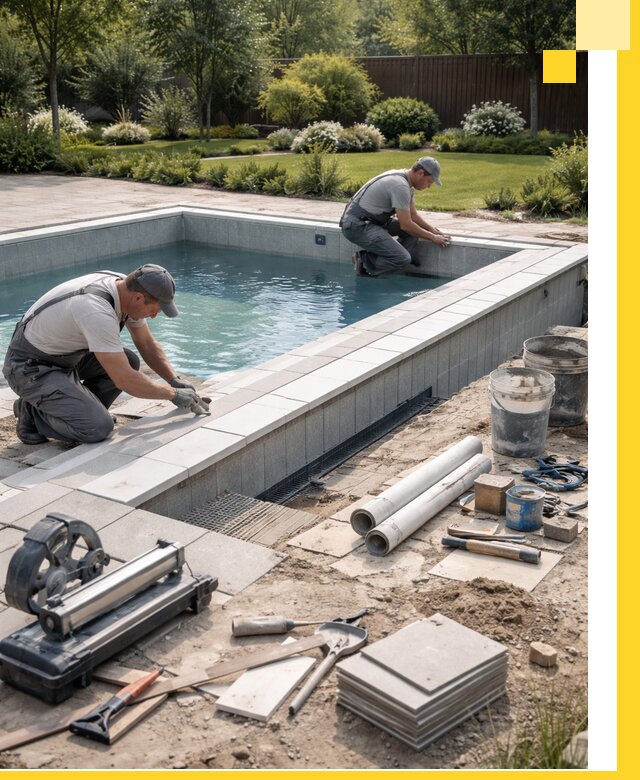 Строительство открытых бассейнов под ключ в Холмске профессионально