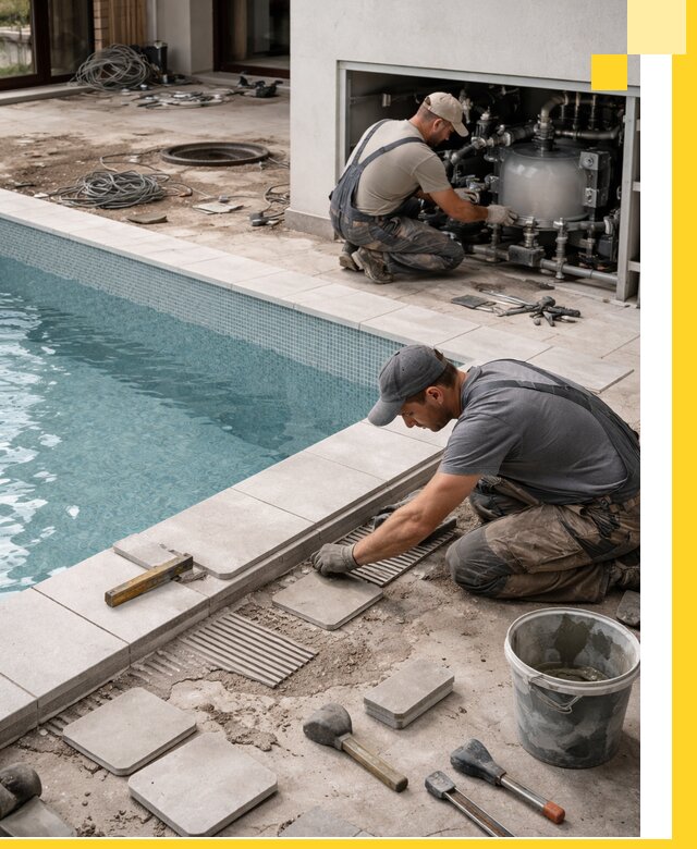 Строительство и монтаж бассейнов в коттедже в Холмске