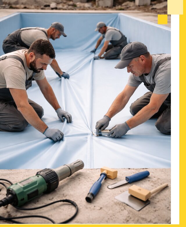 ПВХ пленка для бассейнов с монтажом и гарантией в Холмске