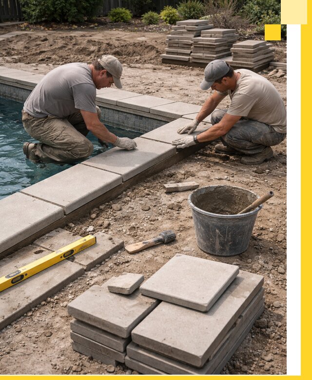 Установка и изготовление копингового камня для бассейнов в Холмске