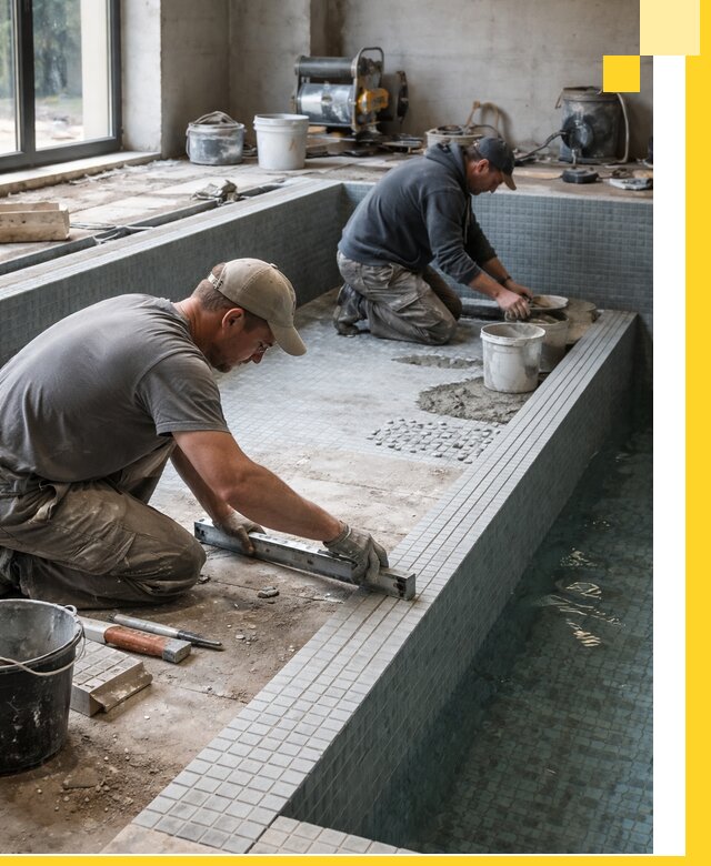 Строительство бассейна в частном доме в Холмске под ключ