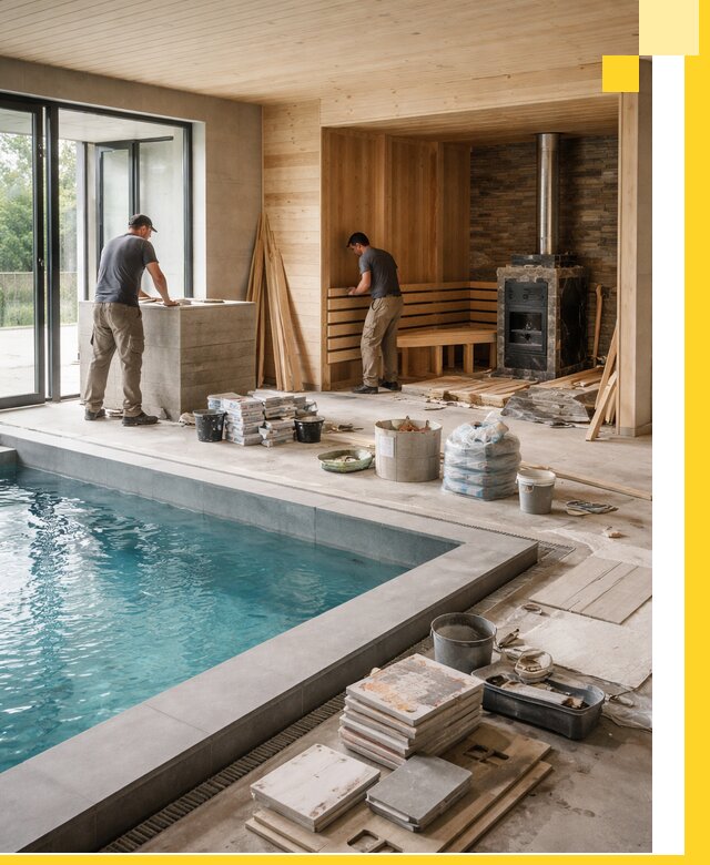 Проектирование и строительство бань с бассейном в Холмске