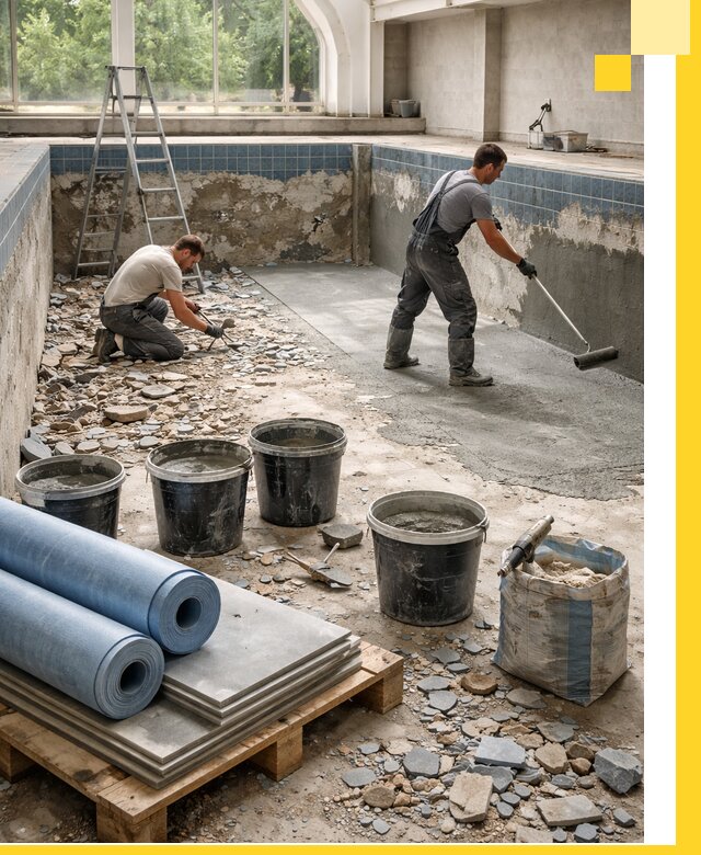 Реконструкция бассейнов в Холмске: ремонт, гидроизоляция