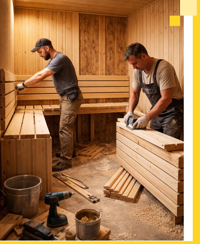 Профессиональный комплексный ремонт саун под ключ в Холмске