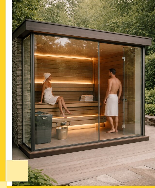 Сауна стеклянная и двери для сауны в Холмске от 256775 р. | ЭриданХлм