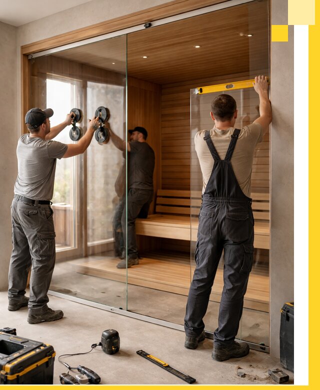 Производство и монтаж стеклянных саун под ключ в Холмске