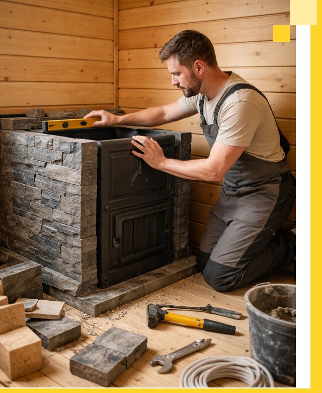 Производство и установка печей для саун под ключ в Холмске