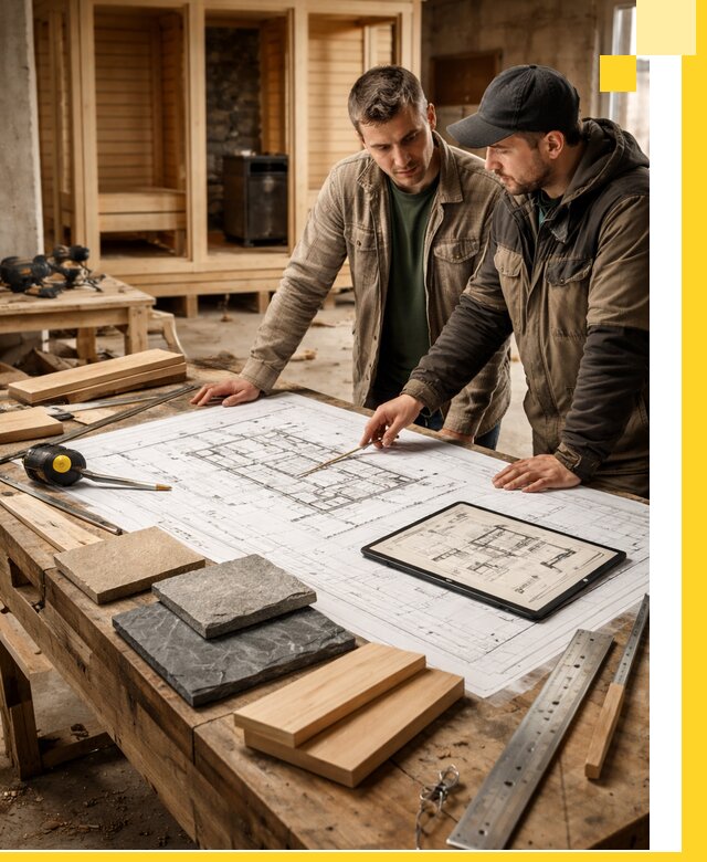 Проекты бань под ключ и планы строительства в Холмске