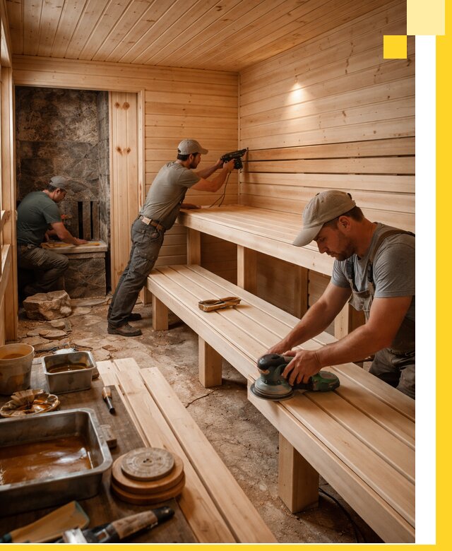 Профессиональная отделка бань в Холмске под ключ, с гарантией