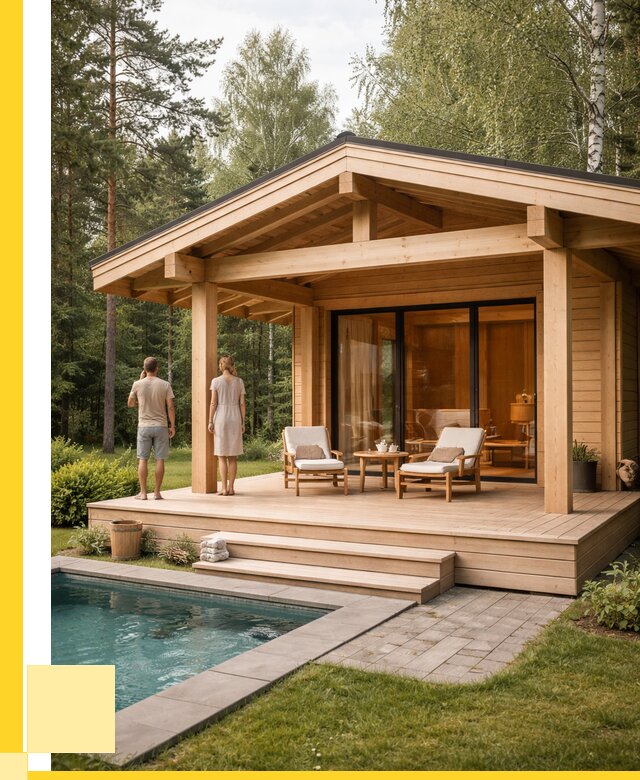 Бани с террасой под ключ в Холмске от 616260 р. | ЭриданХлм