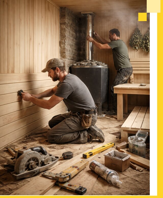 Полное строительство и оснащение парных под ключ в Холмске