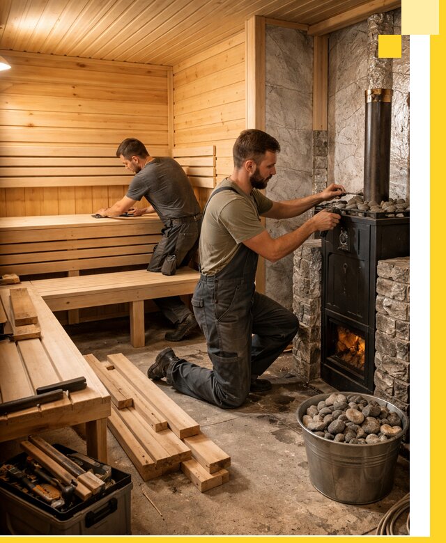 Дизайн и строительство интерьеров бань под ключ в Холмске