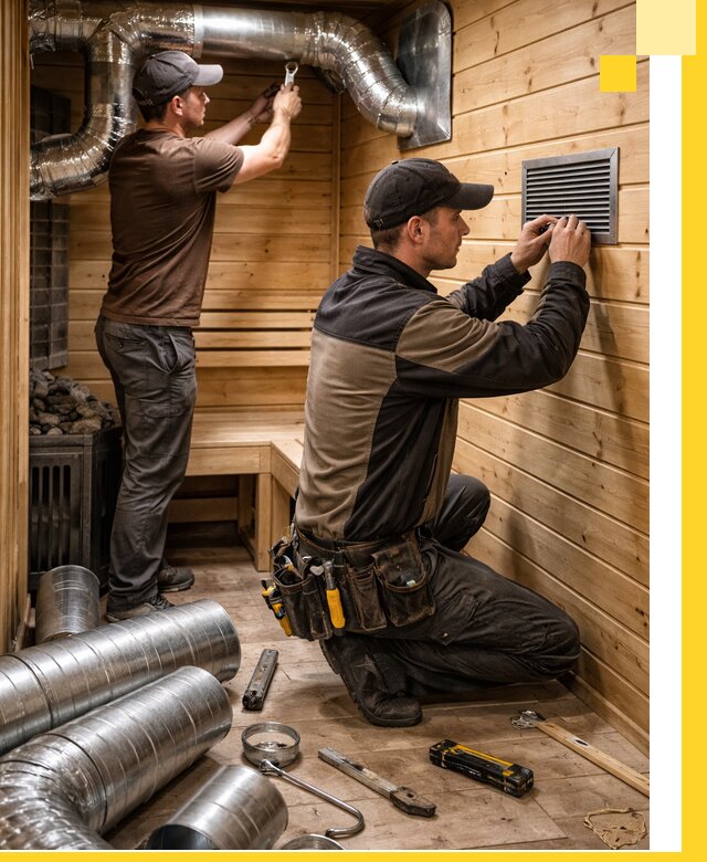Проектирование и монтаж вентиляции бани в Холмске под ключ