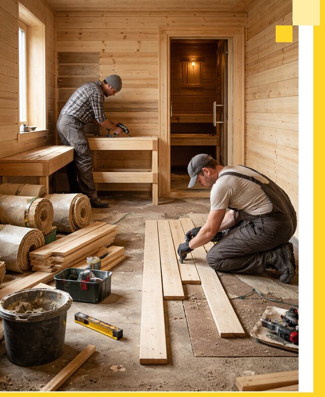 Индивидуальный проект бани с комнатой отдыха под ключ в Холмске