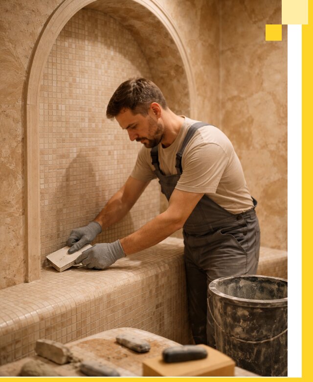 Профессиональная отделка хамамов с мозаикой под ключ в Холмске