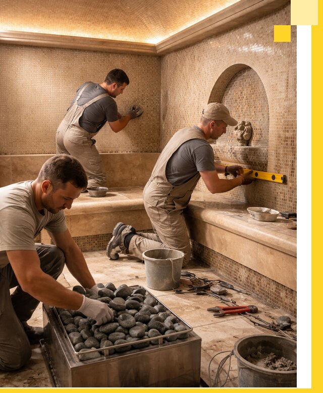 Проектирование и строительство хамама и сауны в Холмске