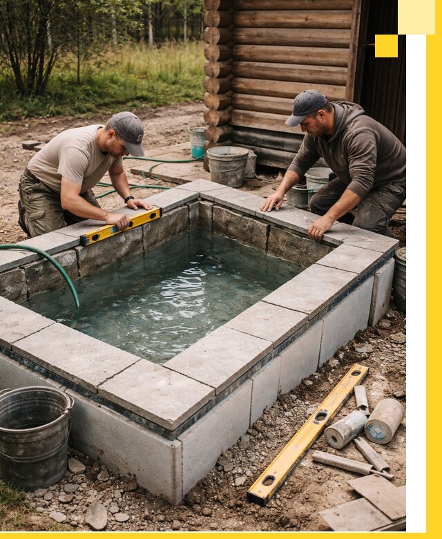 Изготовление и установка холодных купелей под ключ в Холмске